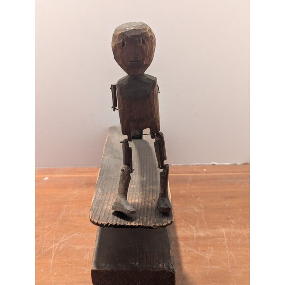 Very Early Dancing Dan Wood Figure Folk Art - Picture 3 of 8